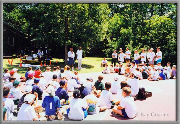 Marvin speaking at a children's camp