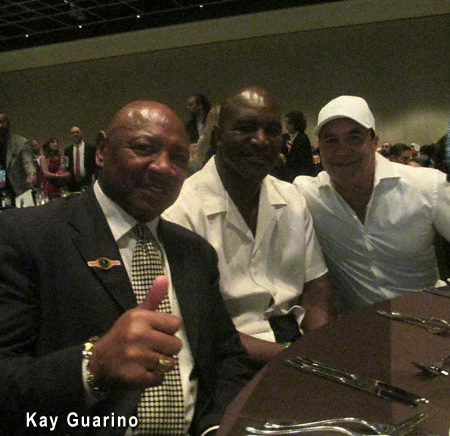 Marvelous with boxing champions Evander Holyfield and Jeff Fenech. In Florida, 2016.