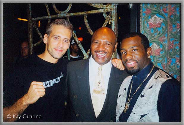 Boxing analyst Max Kellerman with The Marvelous One and featherweight champion Kevin Kelley.