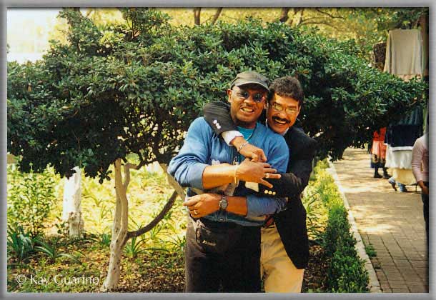 The Marvelous One with lightweight champion Alexis Arguello in Mexico.