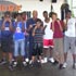 Marvelous posing with a group of kids from the boxing gym.